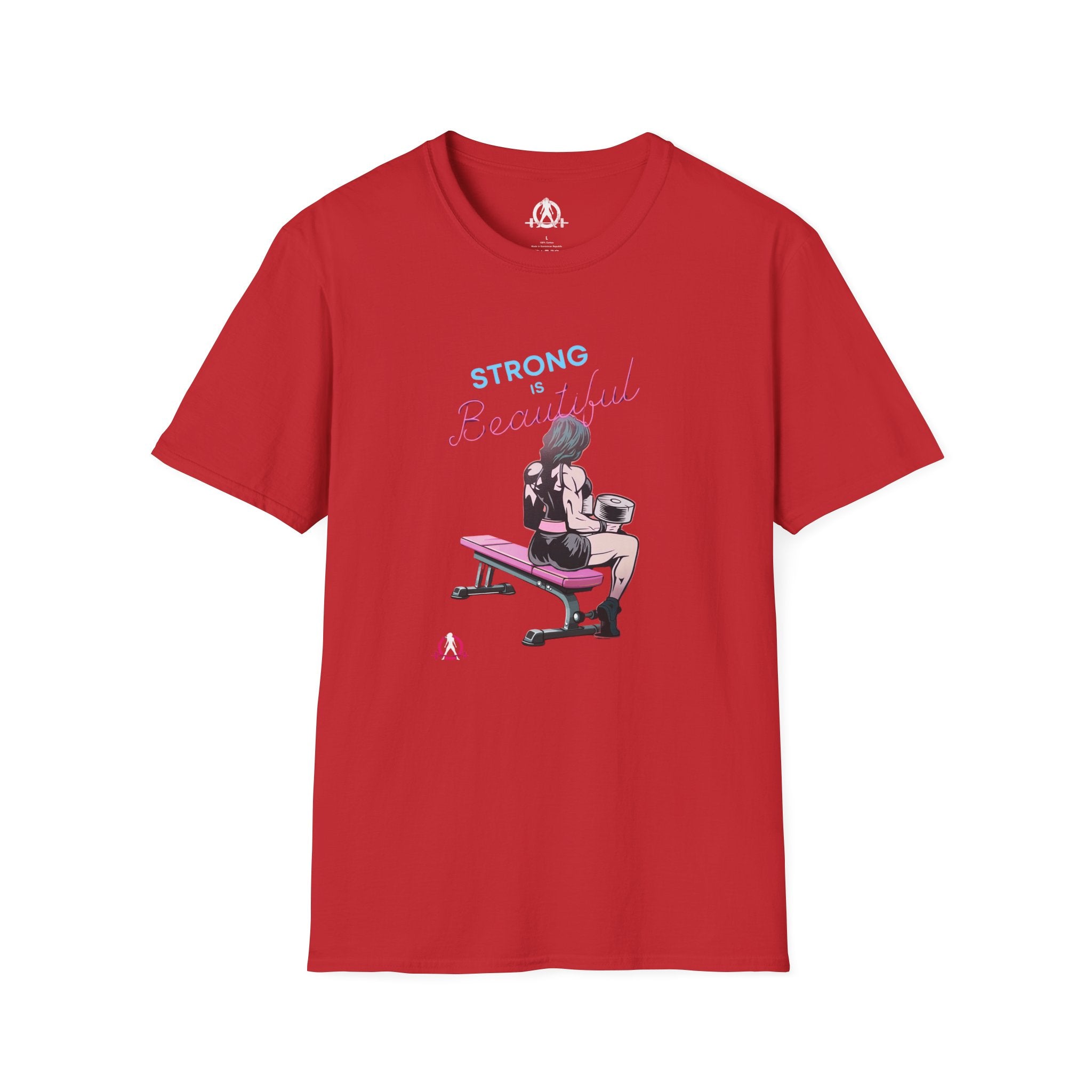 Strong Is Beautiful - Comic - Unisex Softstyle T-Shirt - White Print on Front Plain Back