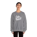 Coffee & Barbells - Unisex Heavy Blend™ Crewneck Sweatshirt - White Logo on Front