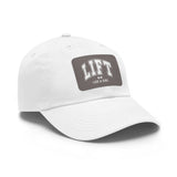 Lift Like A Girl - Dad Hat with Leather Patch (Rectangle) - White Font