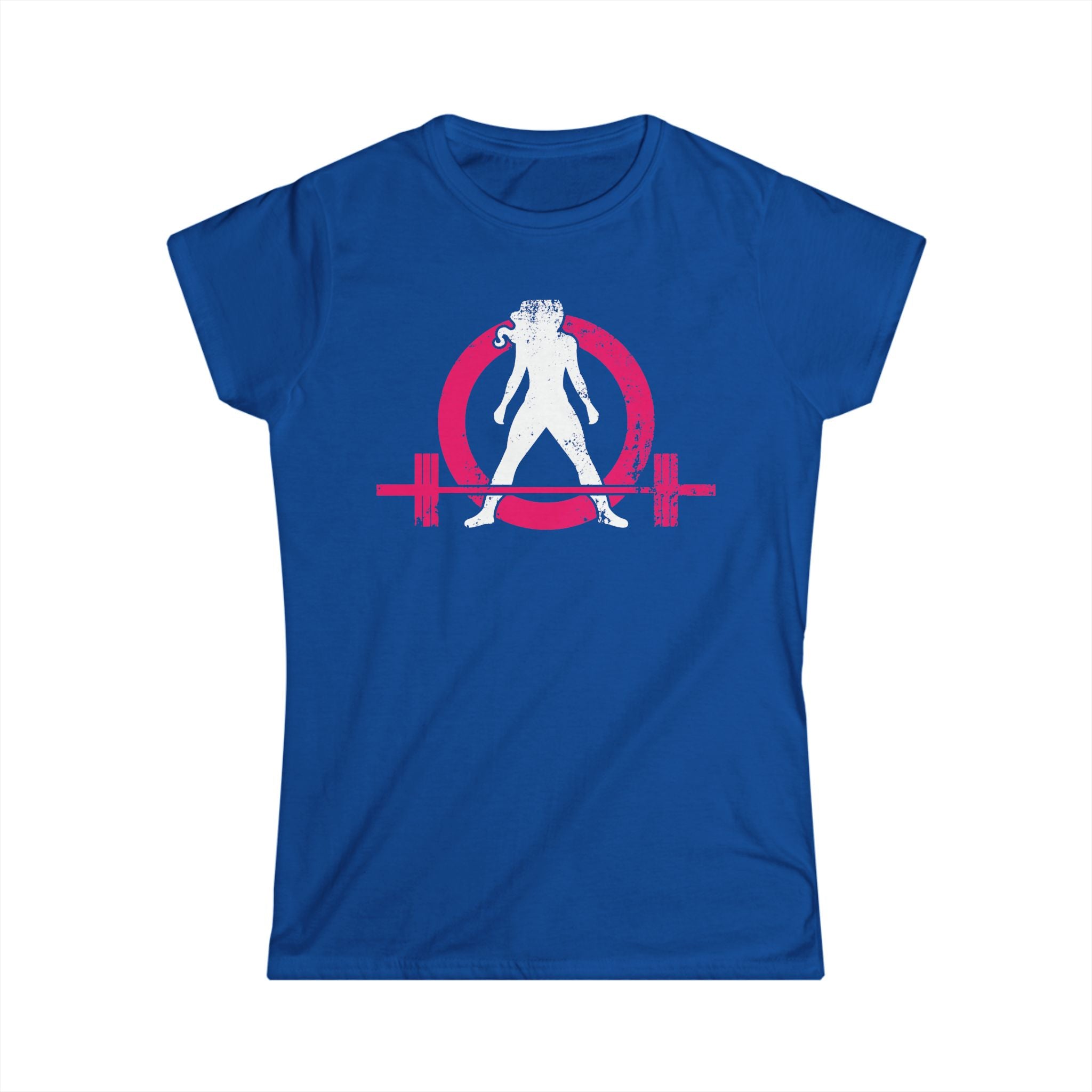 Coffee & A Barbell - Women's Softstyle Tee - Distressed Color Logo
