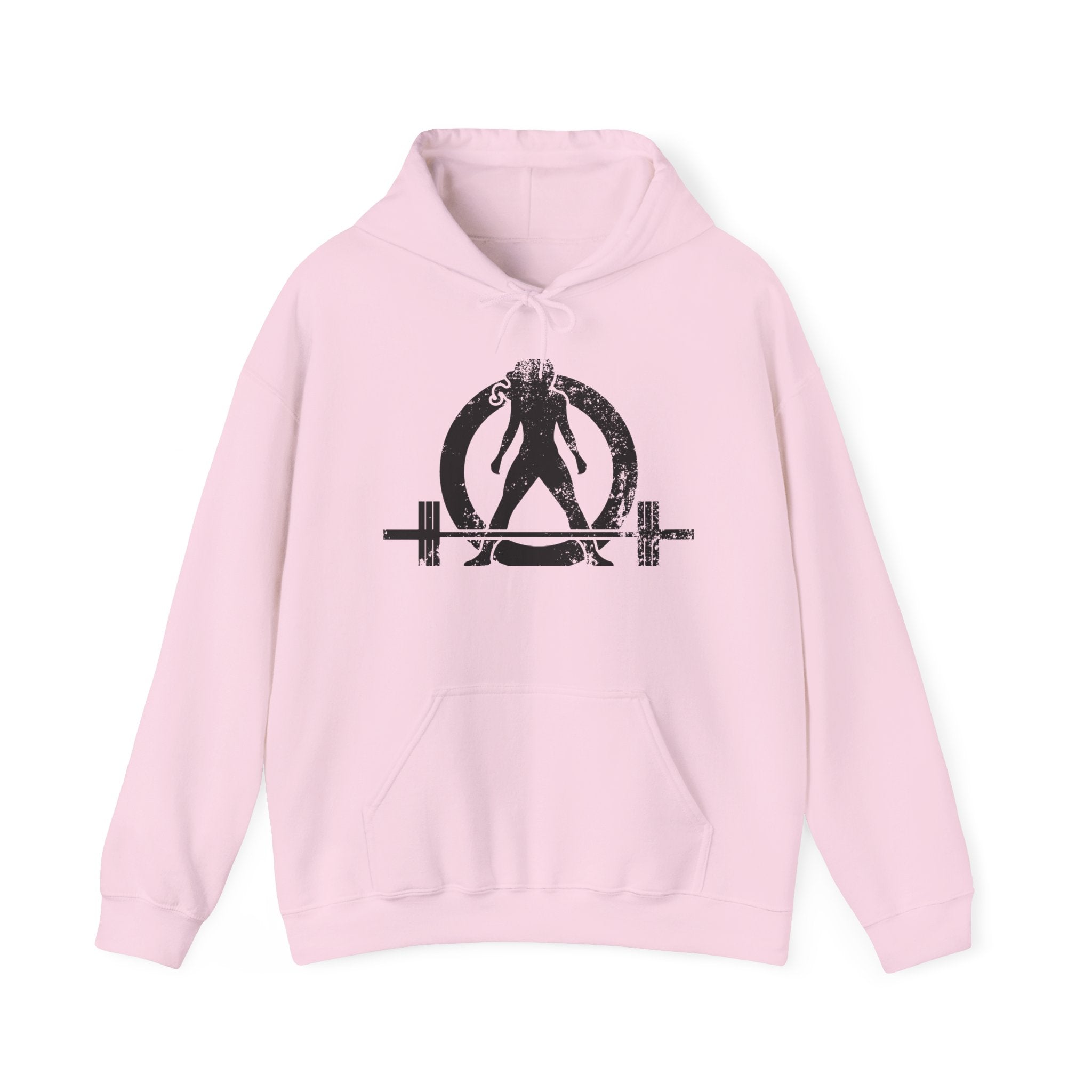 Distressed Black Logo - Plain Back - Unisex Heavy Blend Hooded Sweatshirt