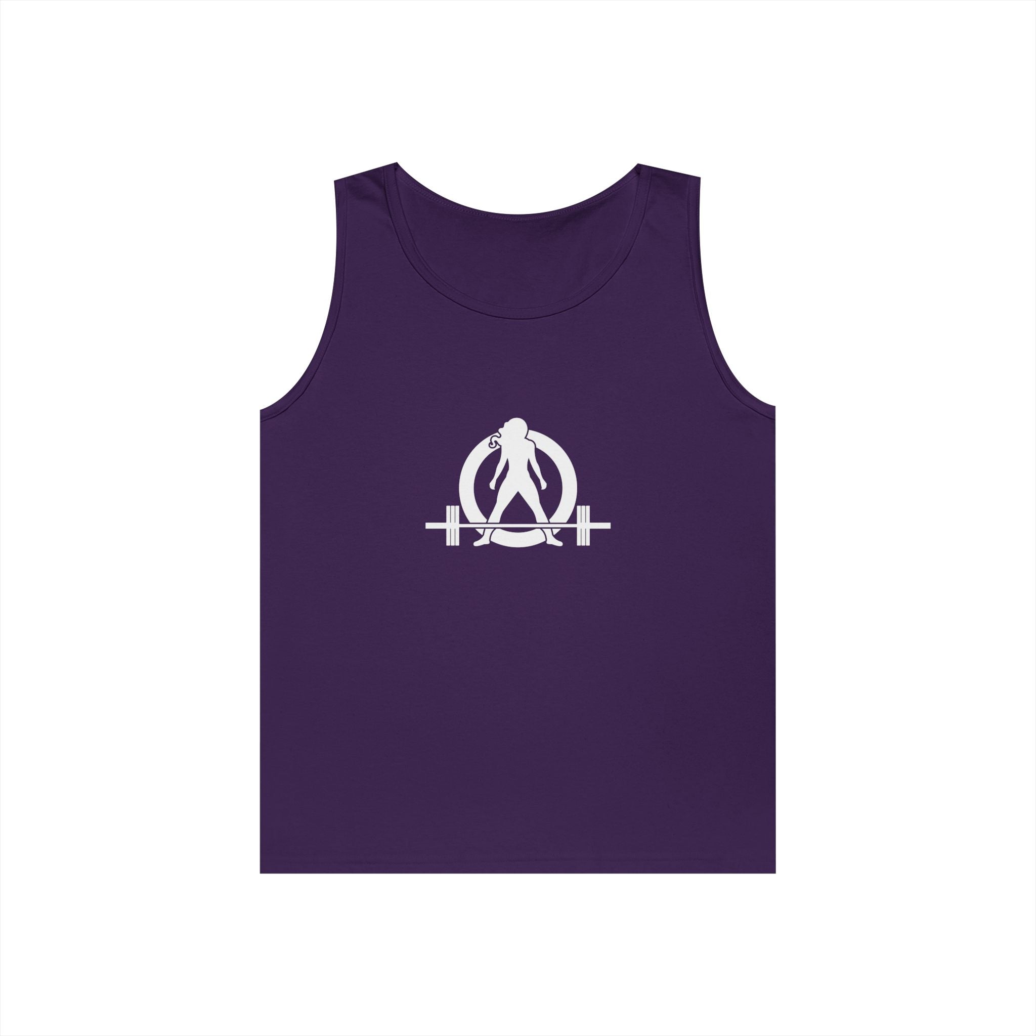 Unisex Heavy Cotton Tank Top -  White Logo - Kick Your Ass