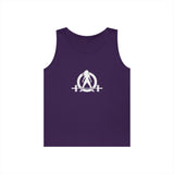 Unisex Heavy Cotton Tank Top -  White Logo - Kick Your Ass