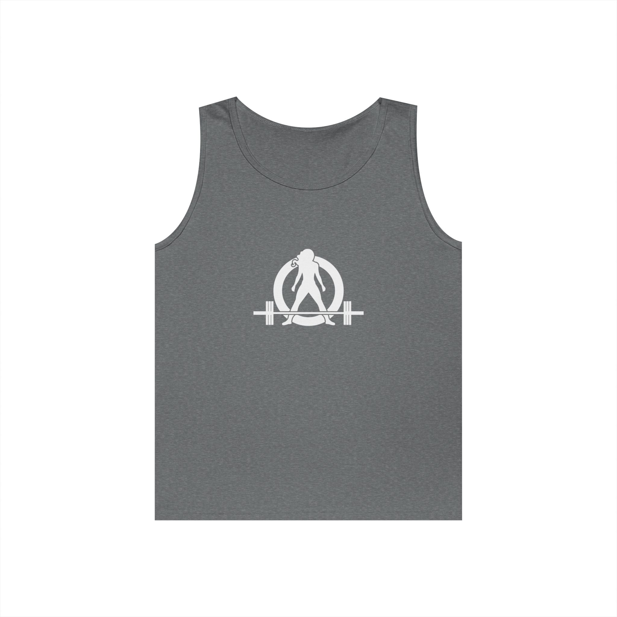 Unisex Heavy Cotton Tank Top -  White Logo - Kick Your Ass