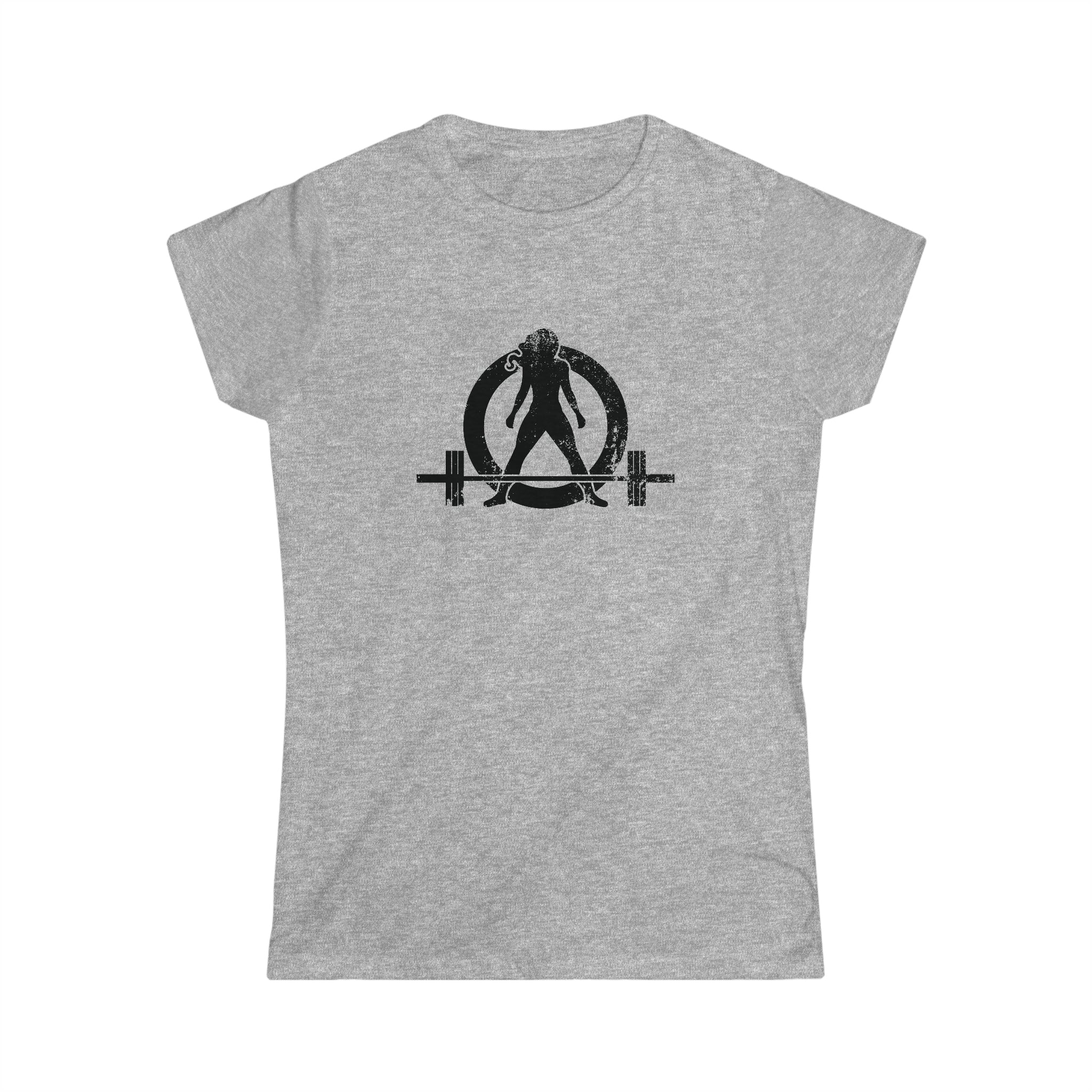 Strong Is Beautiful - Women's Softstyle Tee - Black Distressed Logo + Back