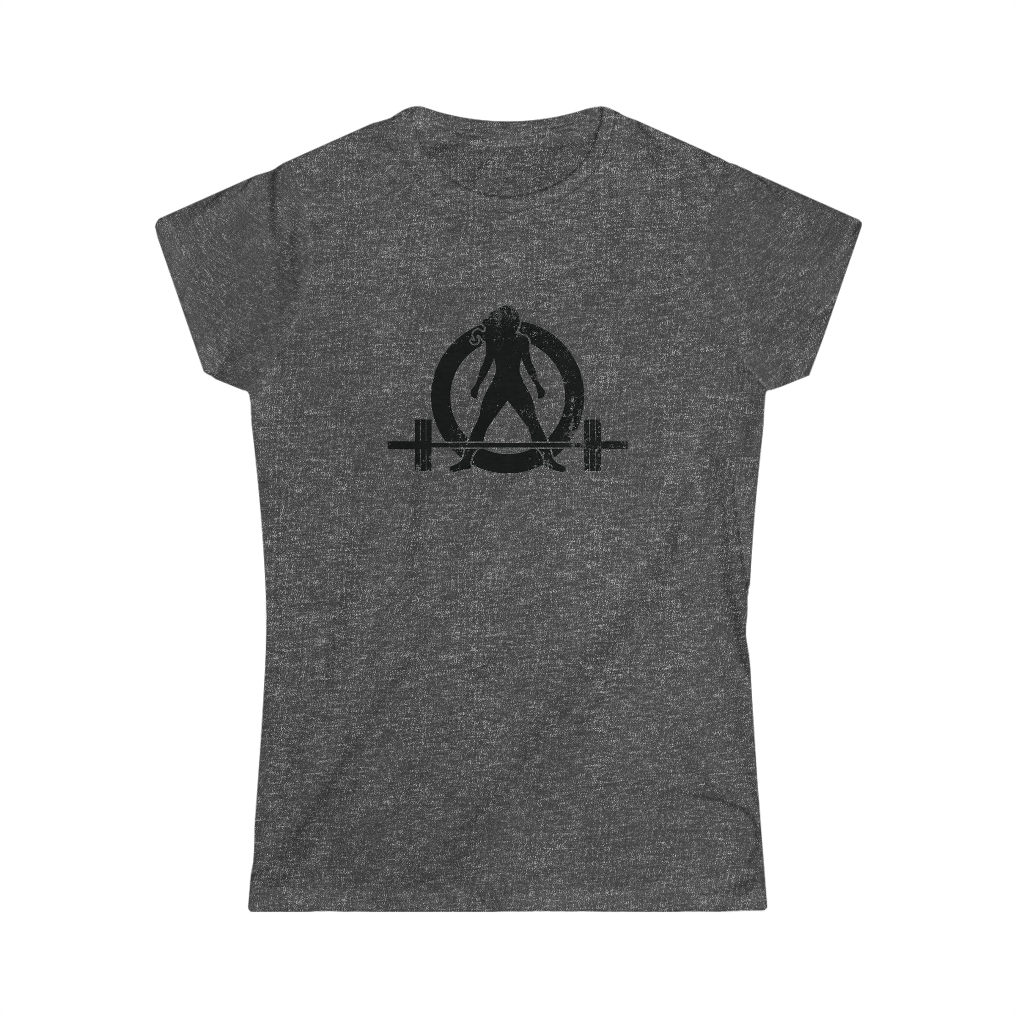 Strong Is Beautiful - Women's Softstyle Tee - Black Distressed Logo + Back