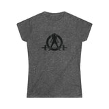 Strong Is Beautiful - Women's Softstyle Tee - Black Distressed Logo + Back