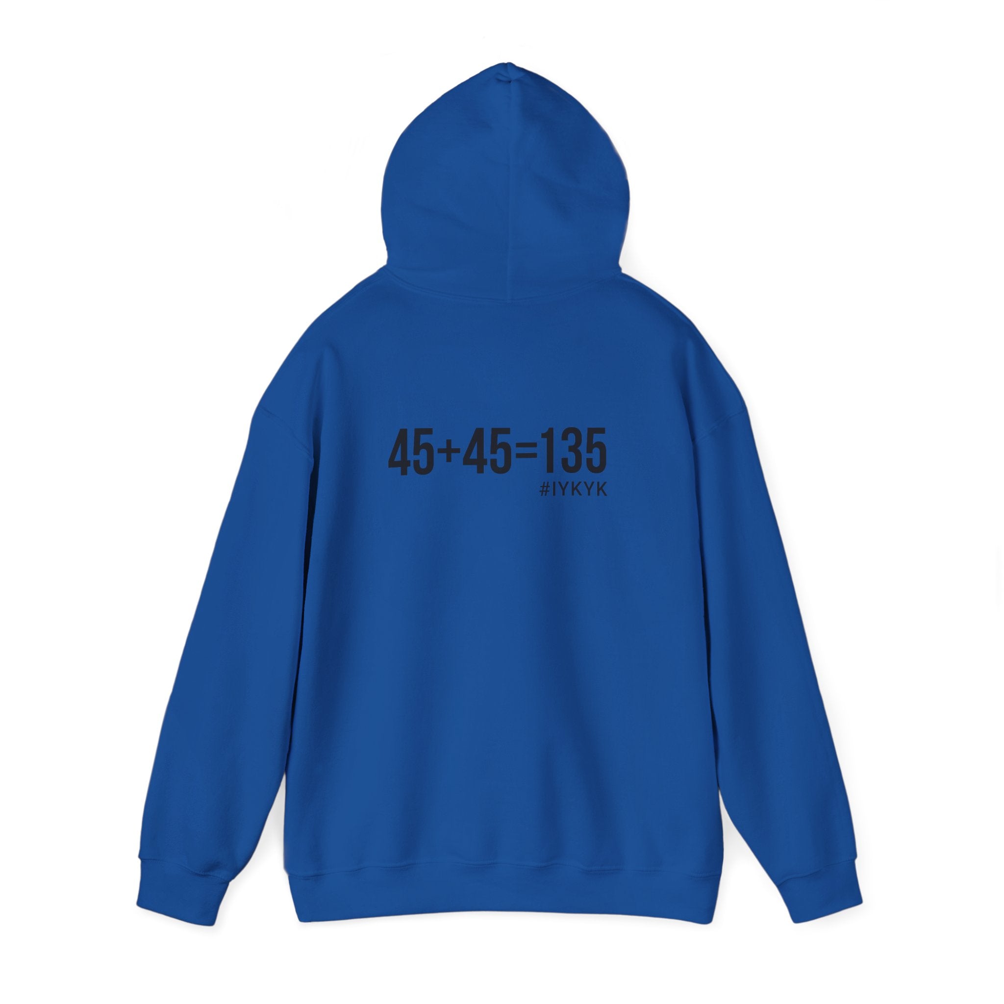 45 + 45 = 135 - Unisex Heavy Blend Hooded Sweatshirt  - Black Logo