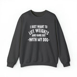 Lift Weights & Hang Out With My Dog - Unisex Heavy Blend™ Crewneck Sweatshirt - Light Logo