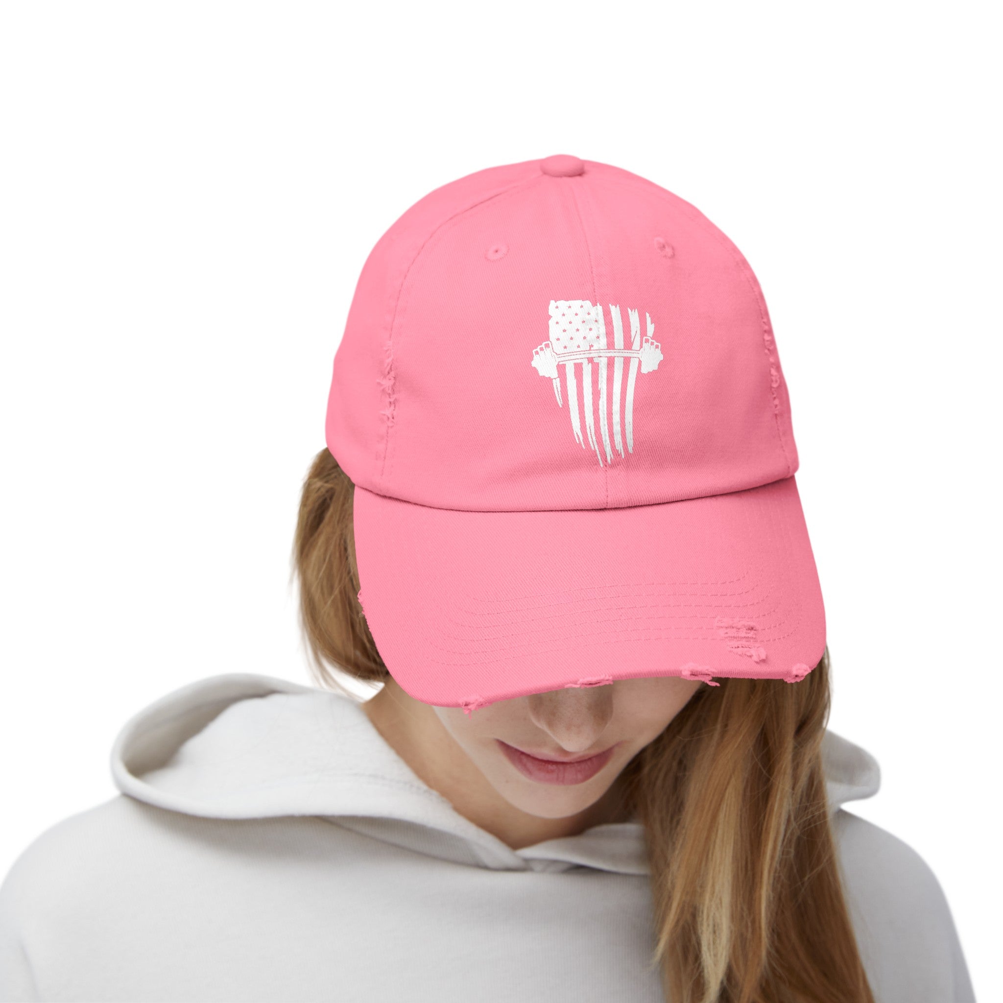 USA Barbell - Unisex Distressed Cap - Black Logo