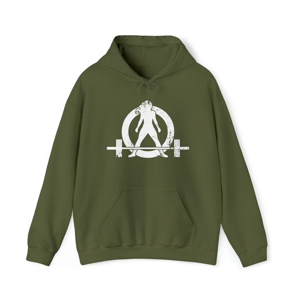 I Could Deadlift You. - Unisex Heavy Blend Hooded Sweatshirt - White Logo on Back