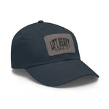 Lift Heavy Shit - Dad Hat with Leather Patch (Rectangle) - Black Font