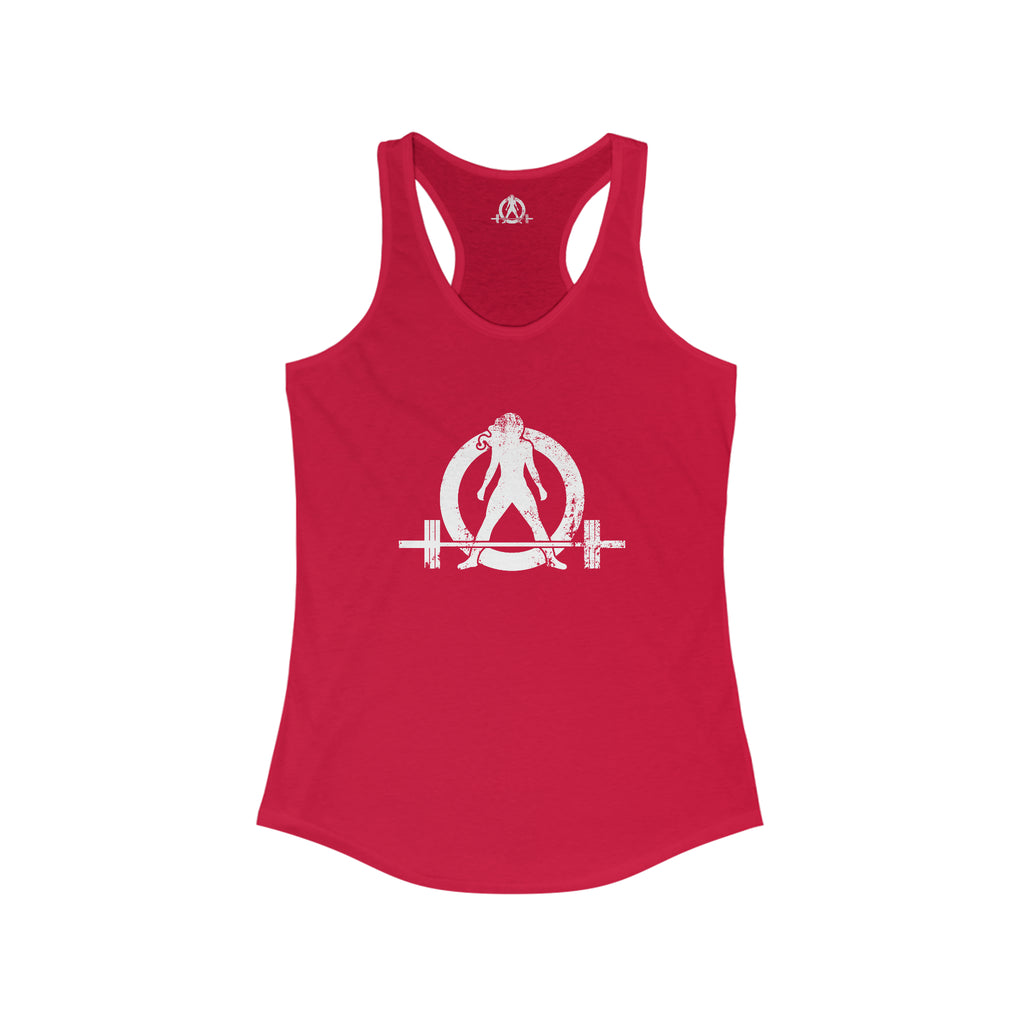 I Could Deadlift You - Women's Ideal Racerback Tank - White Logo + Back