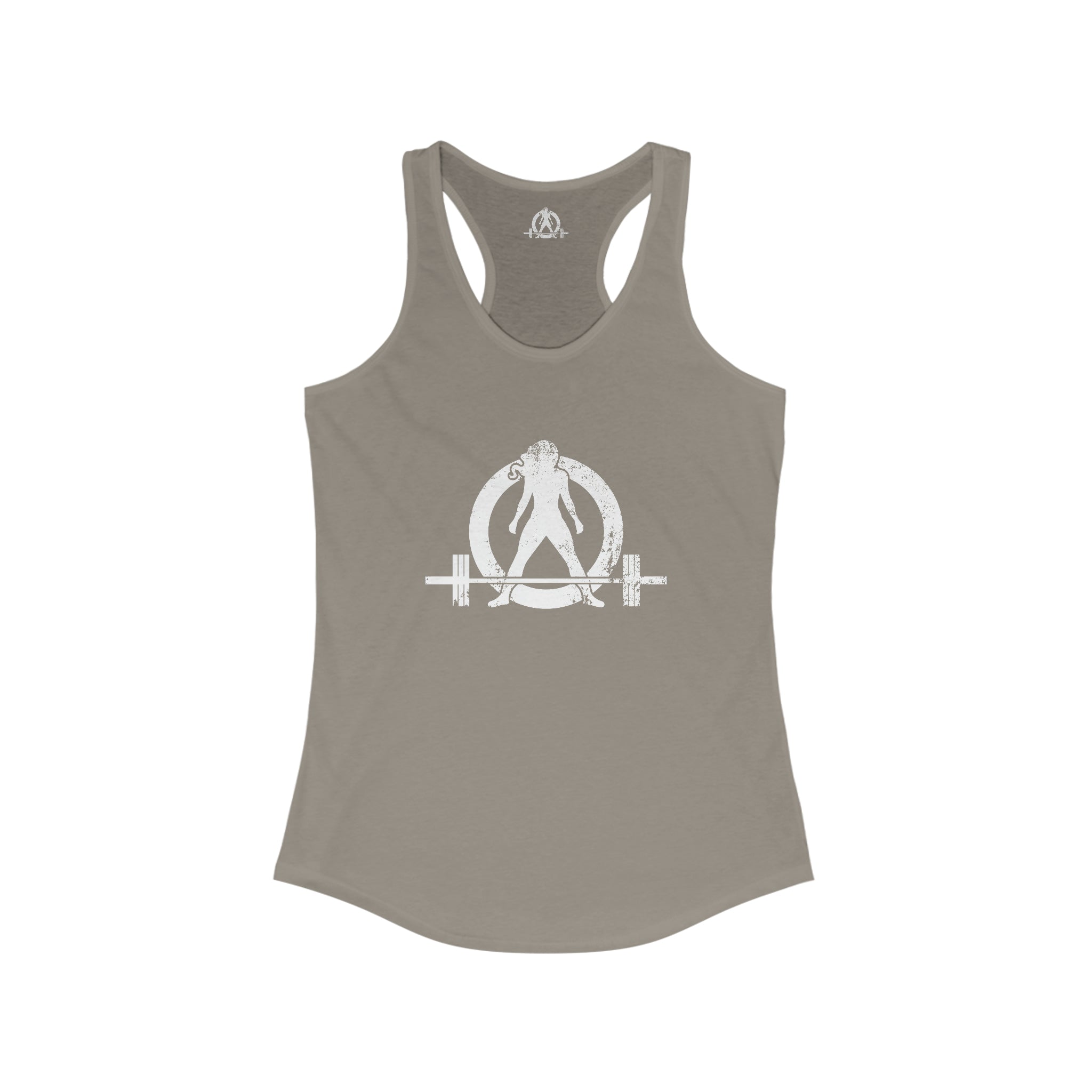 I Could Deadlift You - Women's Ideal Racerback Tank - White Logo + Back