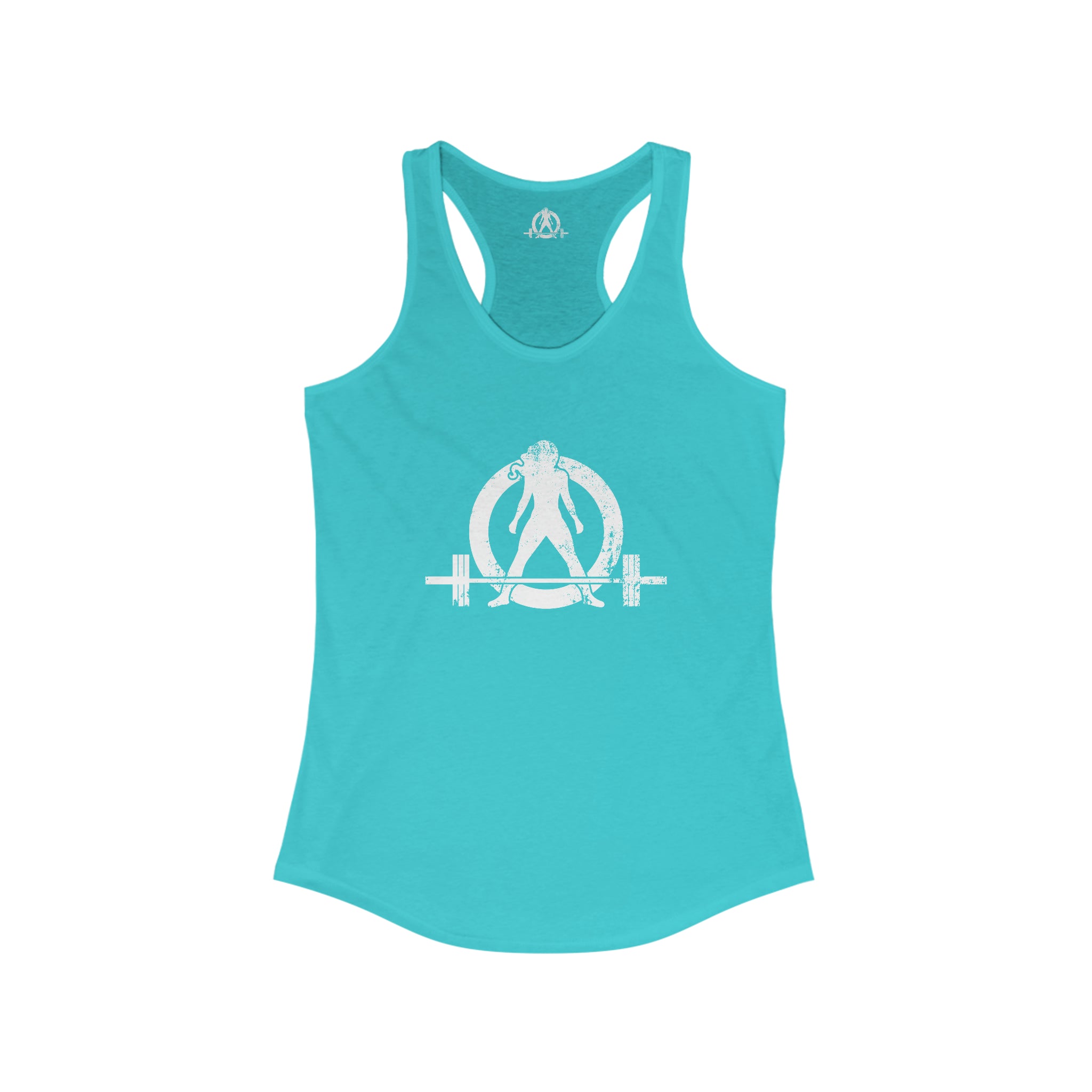 I Could Deadlift You - Women's Ideal Racerback Tank - White Logo + Back