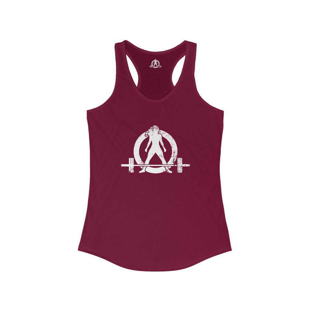 I Could Deadlift You - Women's Ideal Racerback Tank - White Logo + Back
