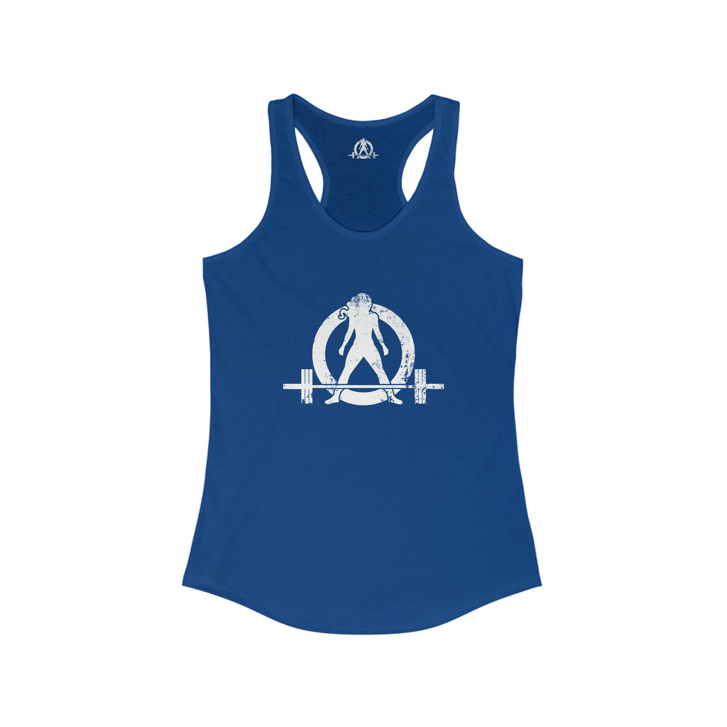 I Could Deadlift You - Women's Ideal Racerback Tank - White Logo + Back