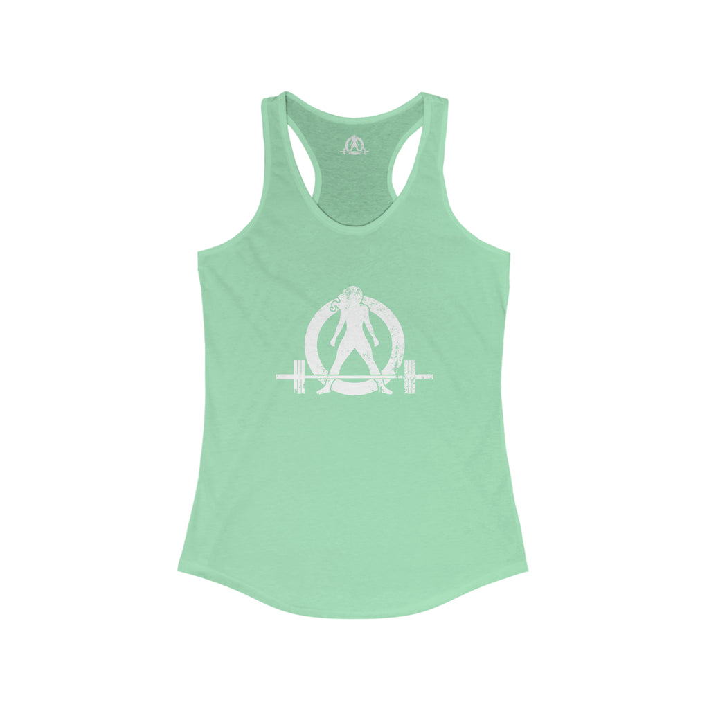 I Could Deadlift You - Women's Ideal Racerback Tank - White Logo + Back