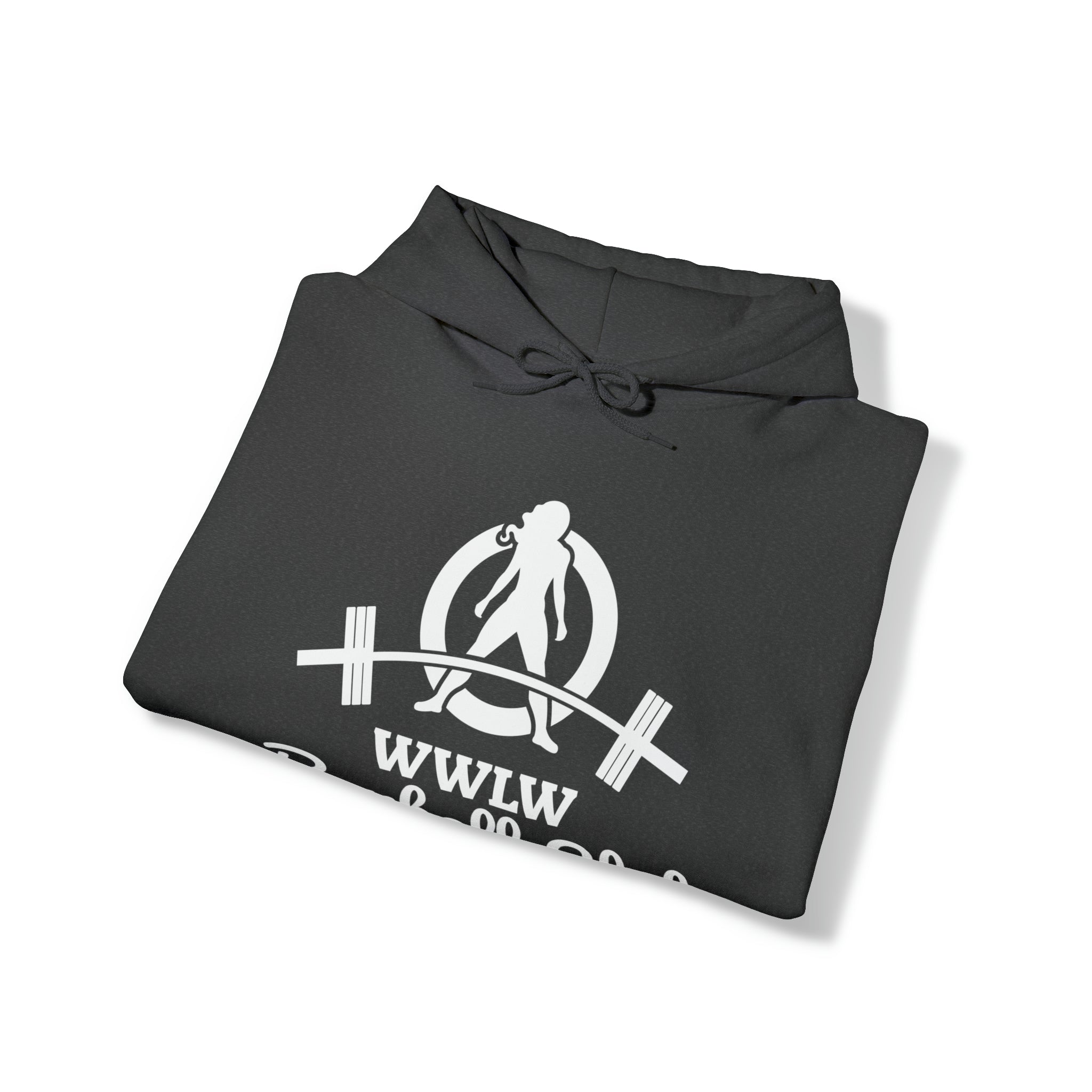 Barbell Club Classic Logo White - Unisex Heavy Blend Hooded Sweatshirt (BEST SELLER)