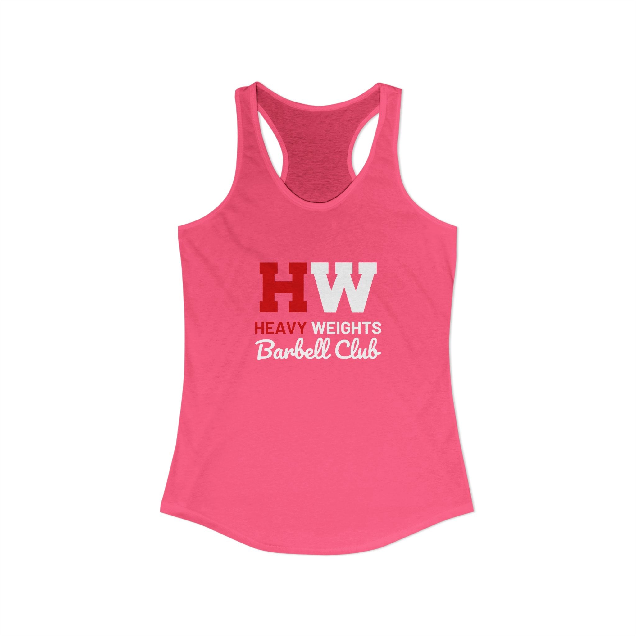 Heavy Weights Barbell Club - Women's Ideal Racerback Tank - Classic Logo - Plain Back