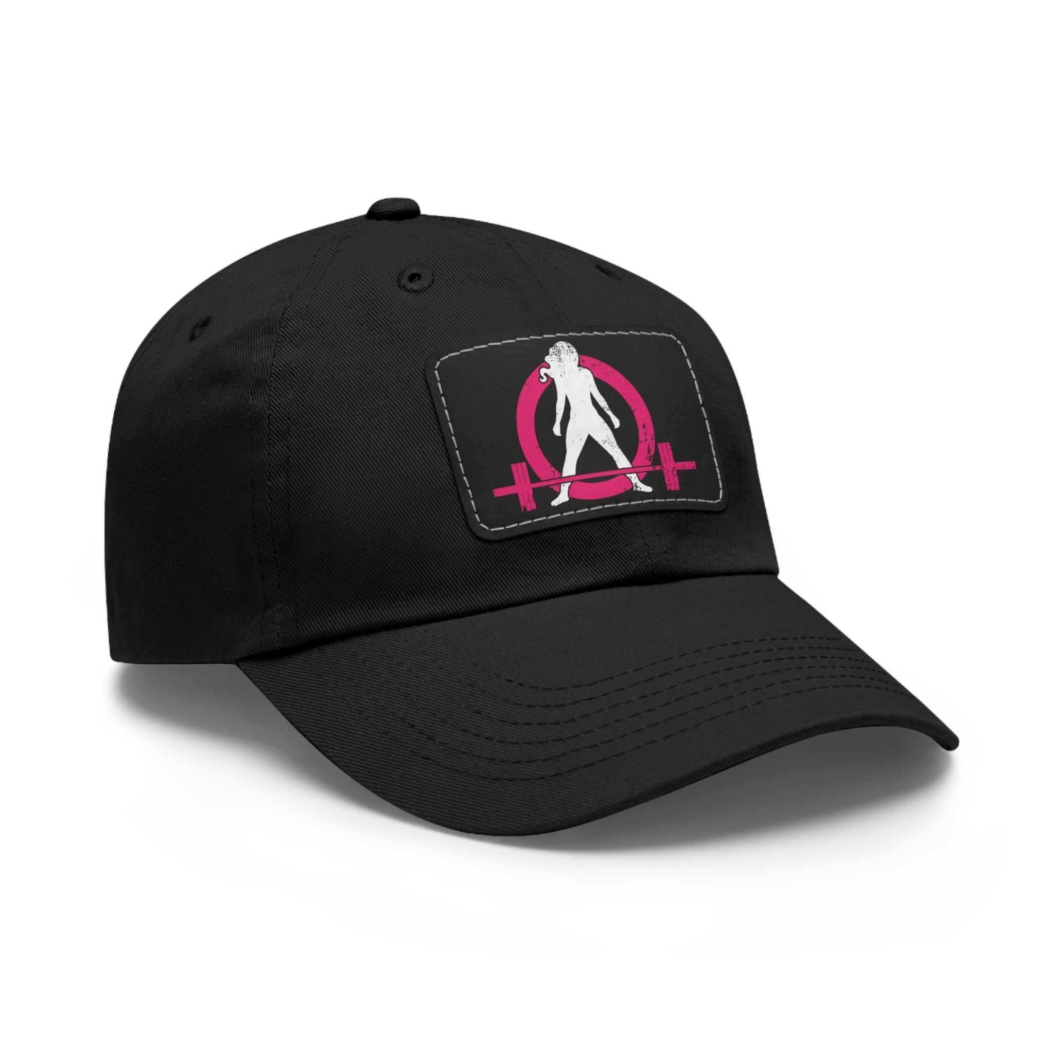 Distressed - Dad Hat with Leather Patch (Rectangle) - Color Font