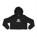 Stylish Women's Cropped Hoodie - White Classic Logo