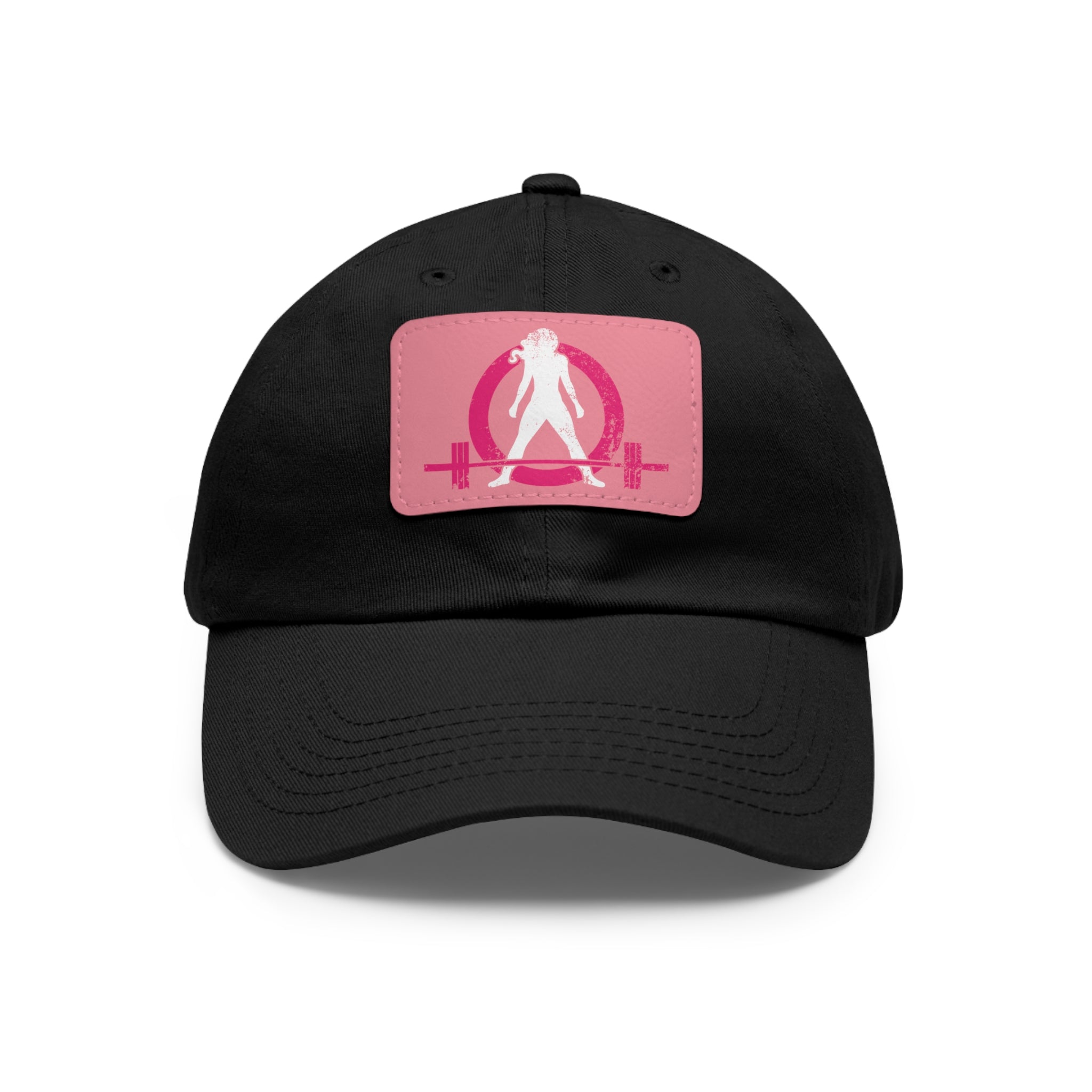 Distressed - Dad Hat with Leather Patch (Rectangle) - Color Font