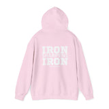 Iron Sharpens Iron - Unisex Heavy Blend Hooded Sweatshirt - White Print on Front & Back