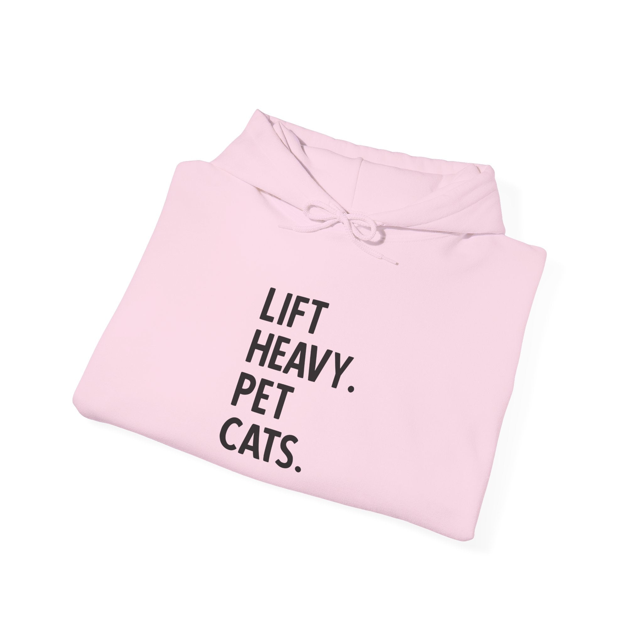 Lift Heavy Pet Cats – Unisex Heavy Blend™ Hooded Sweatshirt (Black Logo) 🏋️‍♂️🐱