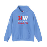 Heavy Weights Barbell Club  - Unisex Heavy Blend Hooded Sweatshirt  - Black Print Front/Back/Arm