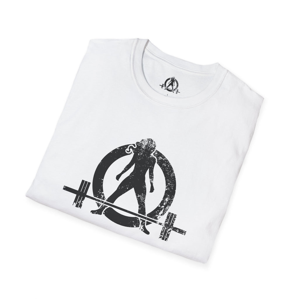 Unisex Softstyle T-Shirt - Black Distressed Logo - Plain Back (BEST SELLER)