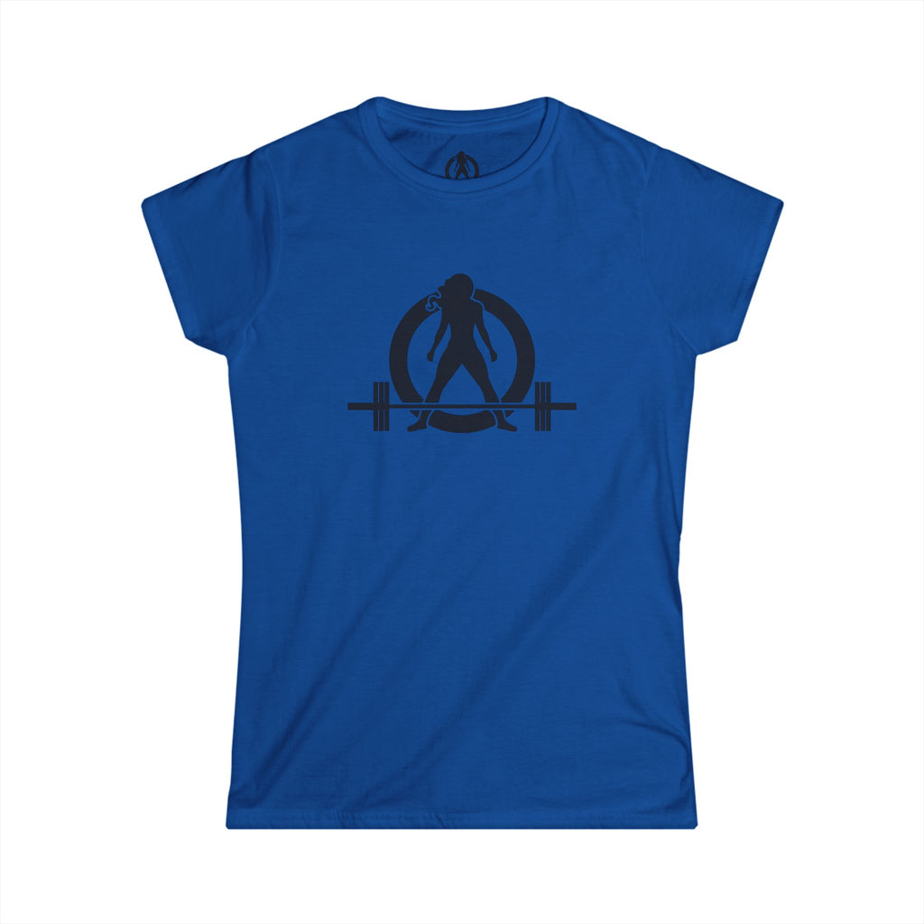 Lift Heavy Run Fast - Women's Softstyle Tee - Black Front & Back Logo