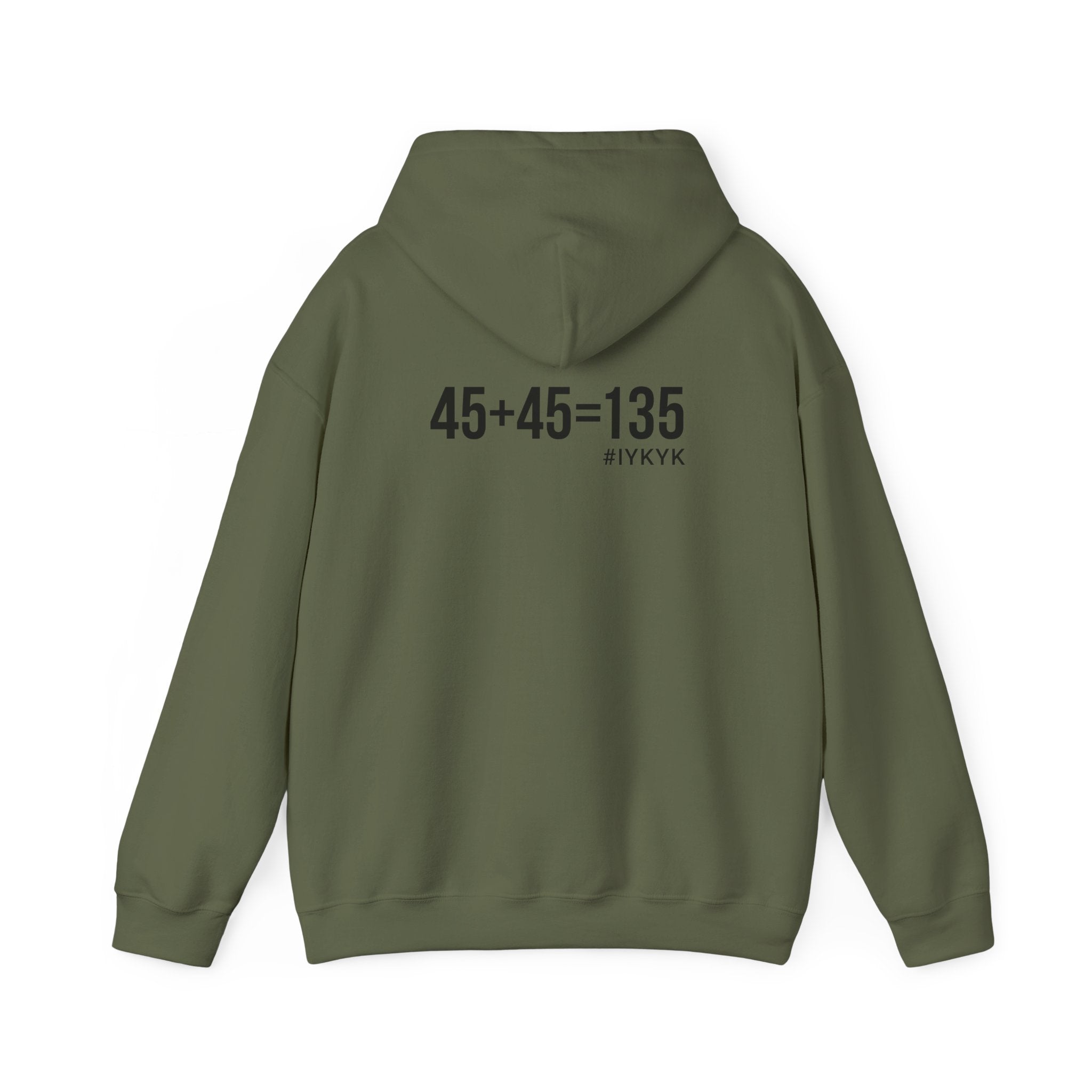 45 + 45 = 135 - Unisex Heavy Blend Hooded Sweatshirt  - Black Logo