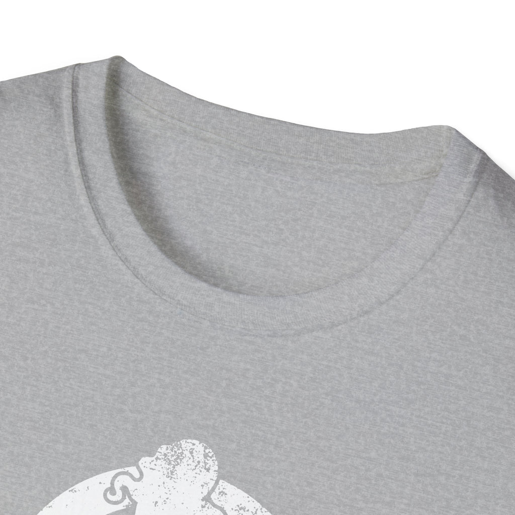 I DON’T WANT TO LOOK SKINNY I WANT TO LOOK LIKE I CAN KICK YOUR ASS  - Unisex Softstyle T-Shirt - Distressed White Logo on Front Plain Back