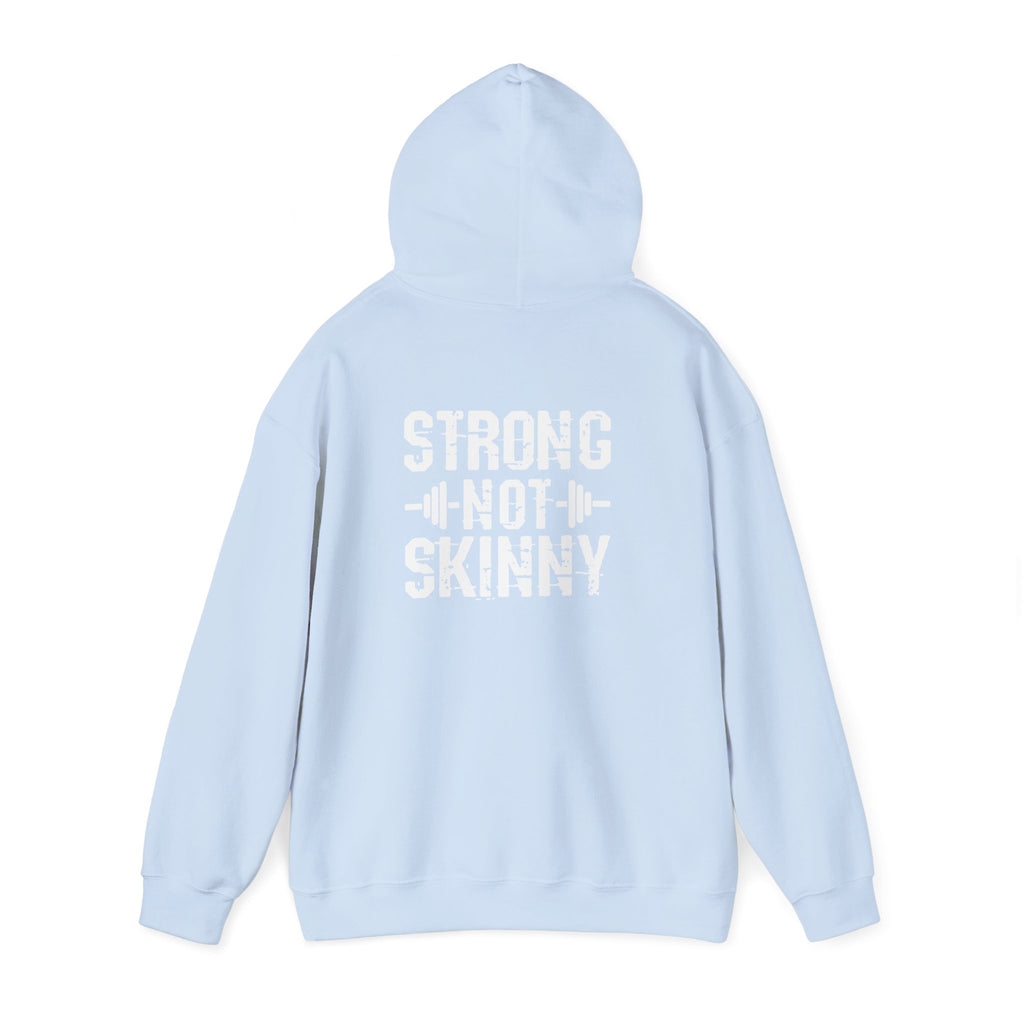 Strong Not Skinny - Unisex Heavy Blend Hooded Sweatshirt - White Distressed Logo