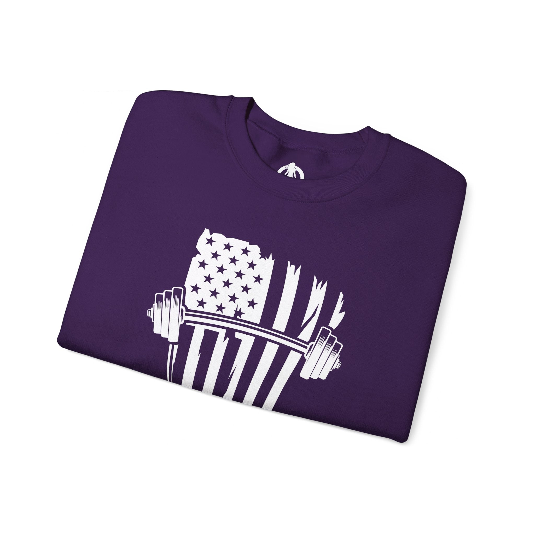 USA Barbell - Unisex Heavy Blend™ Crewneck Sweatshirt - White Logo