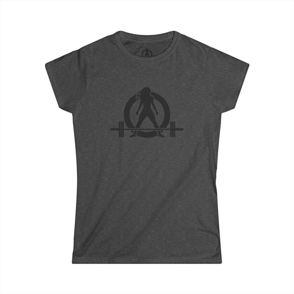 Lift Heavy Run Fast - Women's Softstyle Tee - Black Front & Back Logo