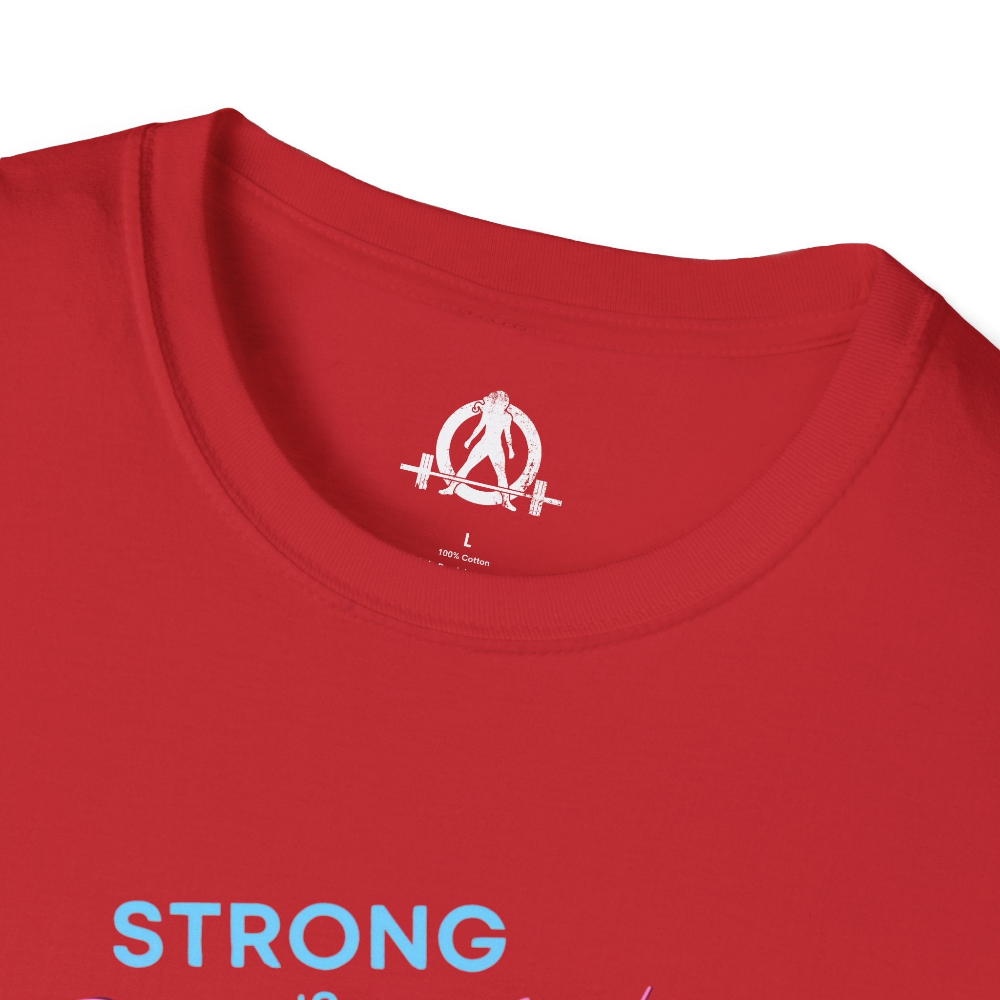 Strong Is Beautiful - Comic - Unisex Softstyle T-Shirt - White Print on Front Plain Back