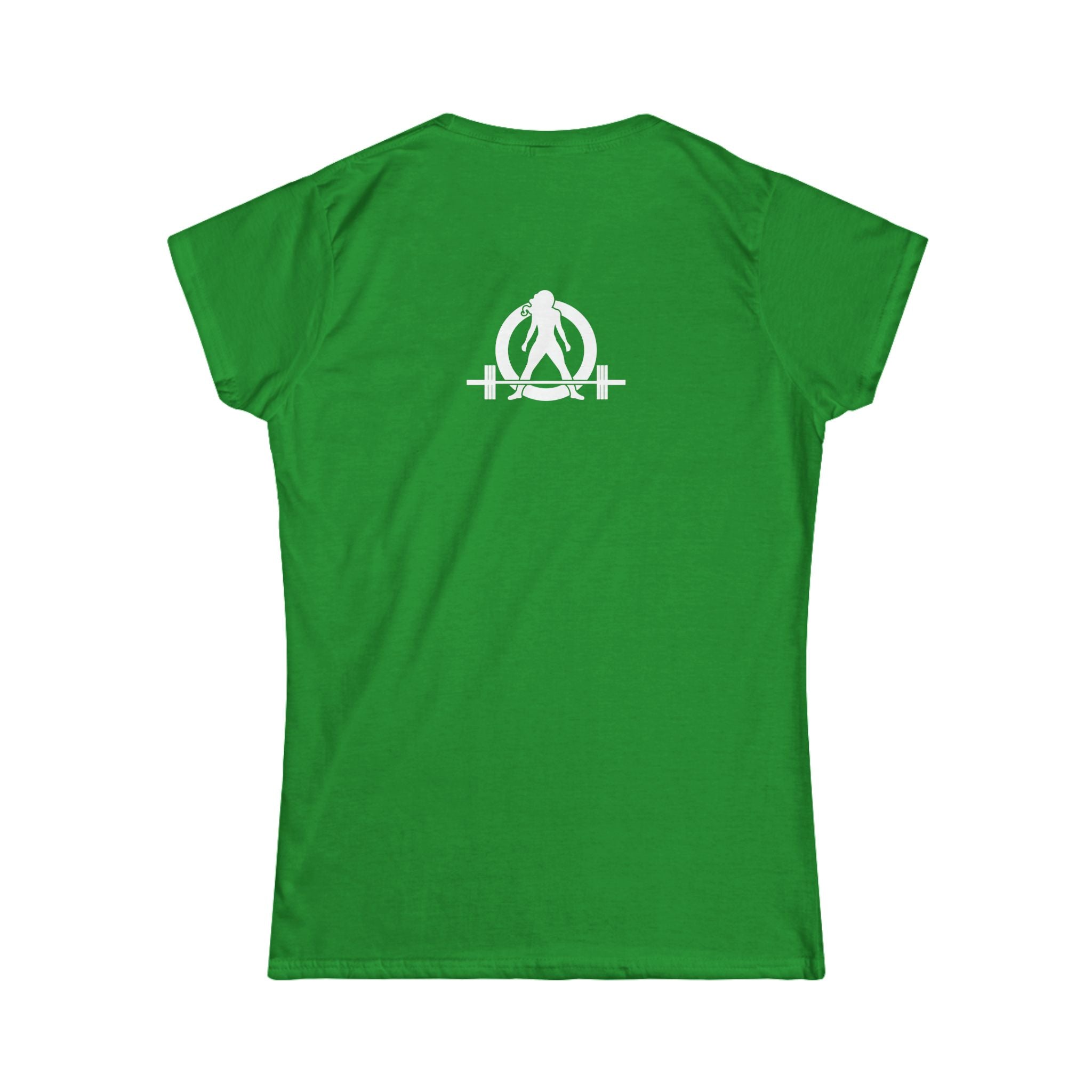 Lift Like A Girl - Women's Softstyle Tee - White Logo Main Front & Back