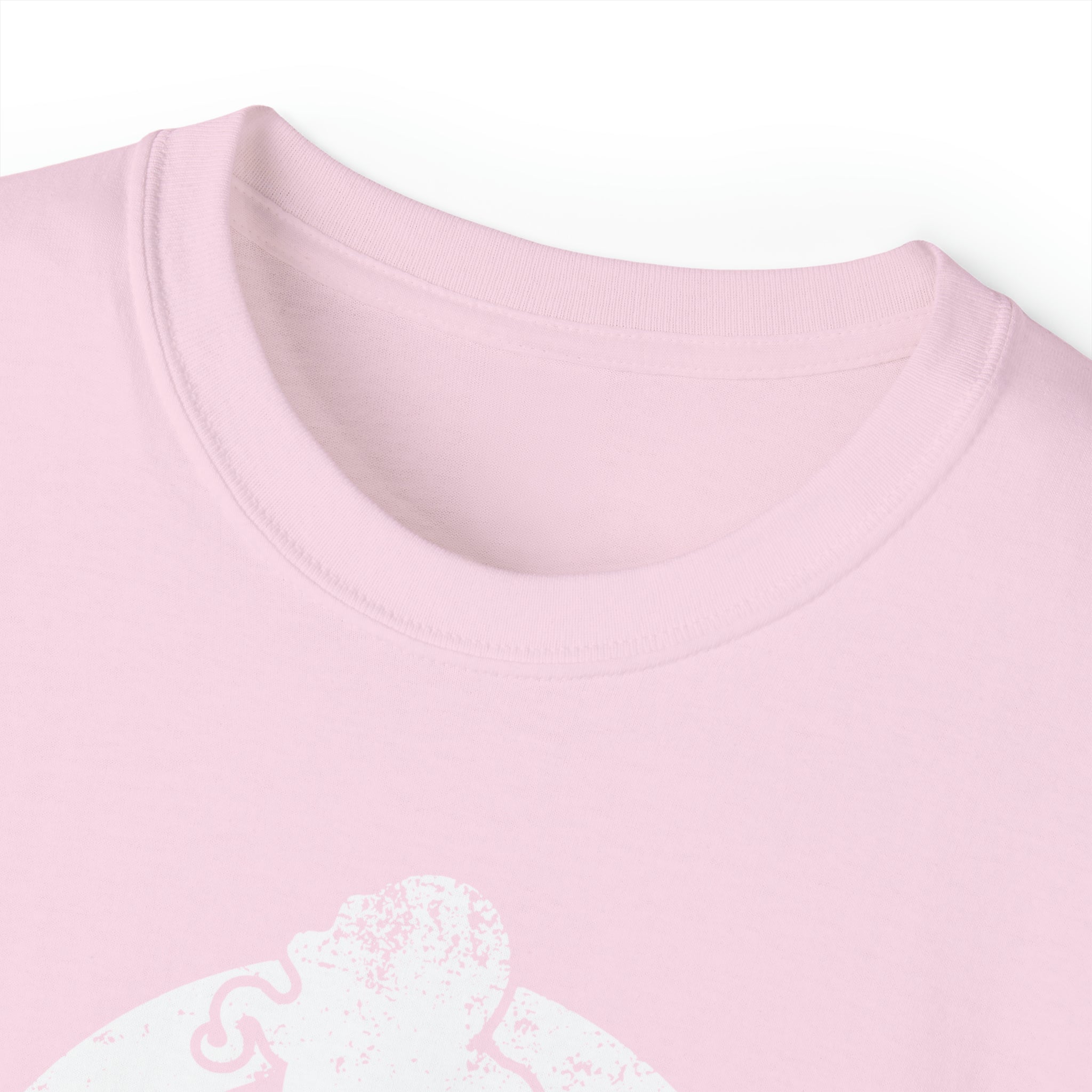 Unisex Ultra Cotton Tee - Distressed White Logo - Plain Back
