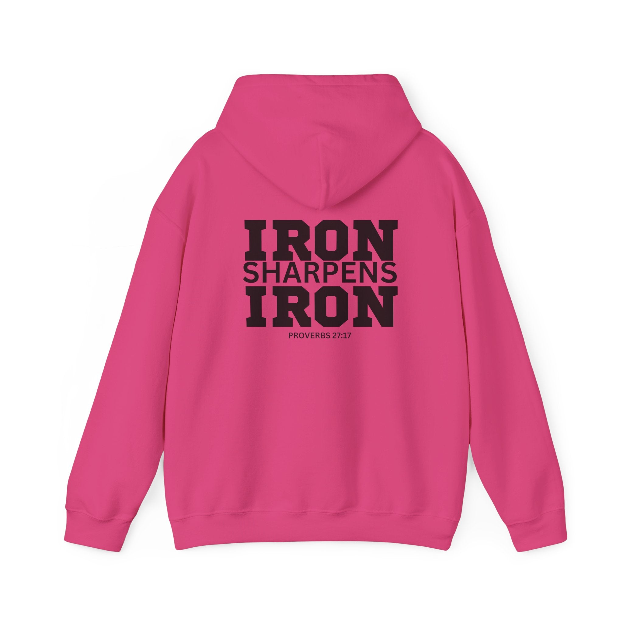 Iron Sharpens Iron - Unisex Heavy Blend Hooded Sweatshirt - Black Print on Front & Back