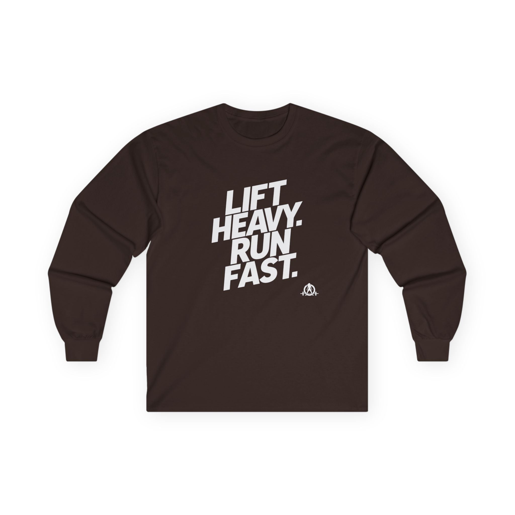 Lift Heavy Run Fast - Ultra Cotton Long Sleeve Tee - White Logo Front