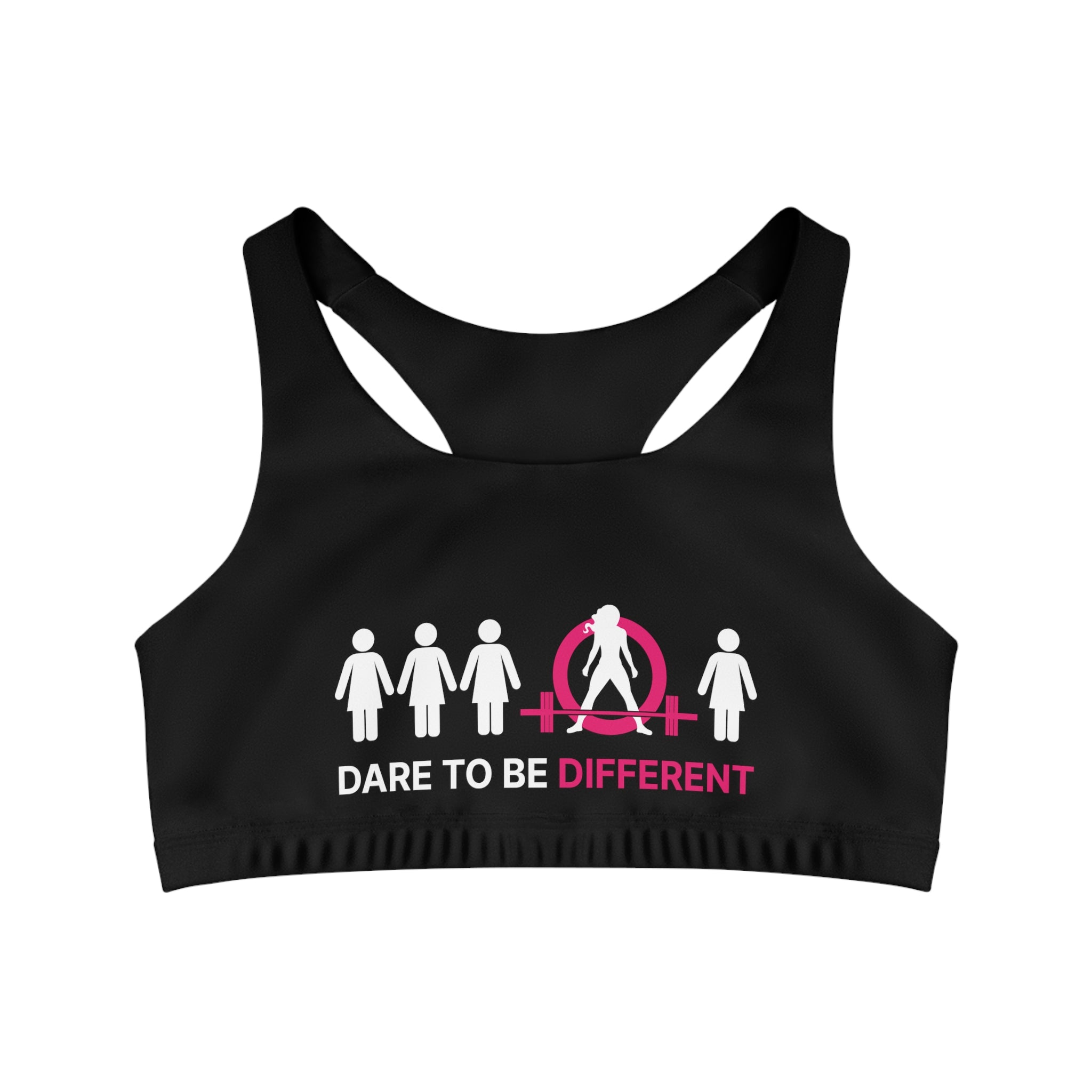 Seamless Sports Bra (AOP) - Black - Dare To Be Different - Deadlift