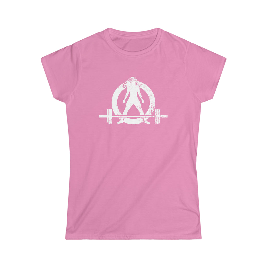 Strong Is Beautiful - Women's Softstyle Tee - White Distressed Logo + Back