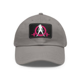 Distressed - Dad Hat with Leather Patch (Rectangle) - Color Font