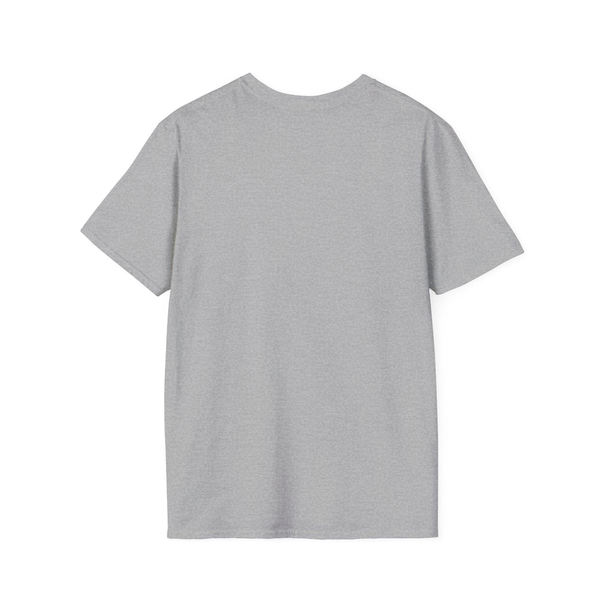 45 + 45 = 135 - Unisex Softstyle T-Shirt - Black Print on Front Plain Back