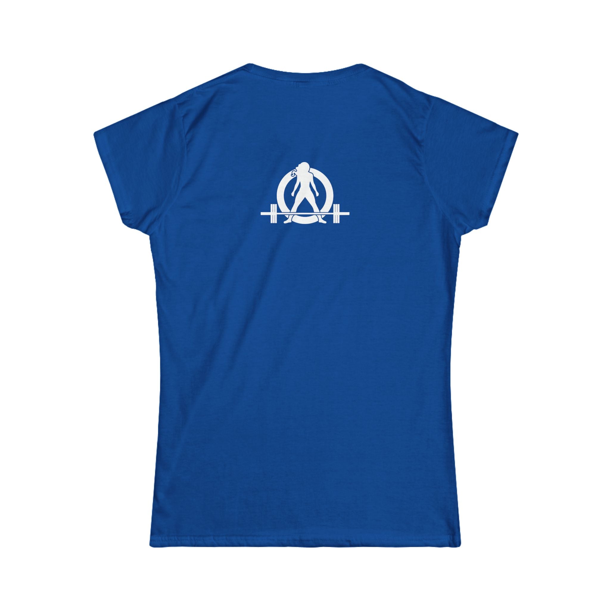 Lift Like A Girl - Women's Softstyle Tee - White Logo Main Front & Back