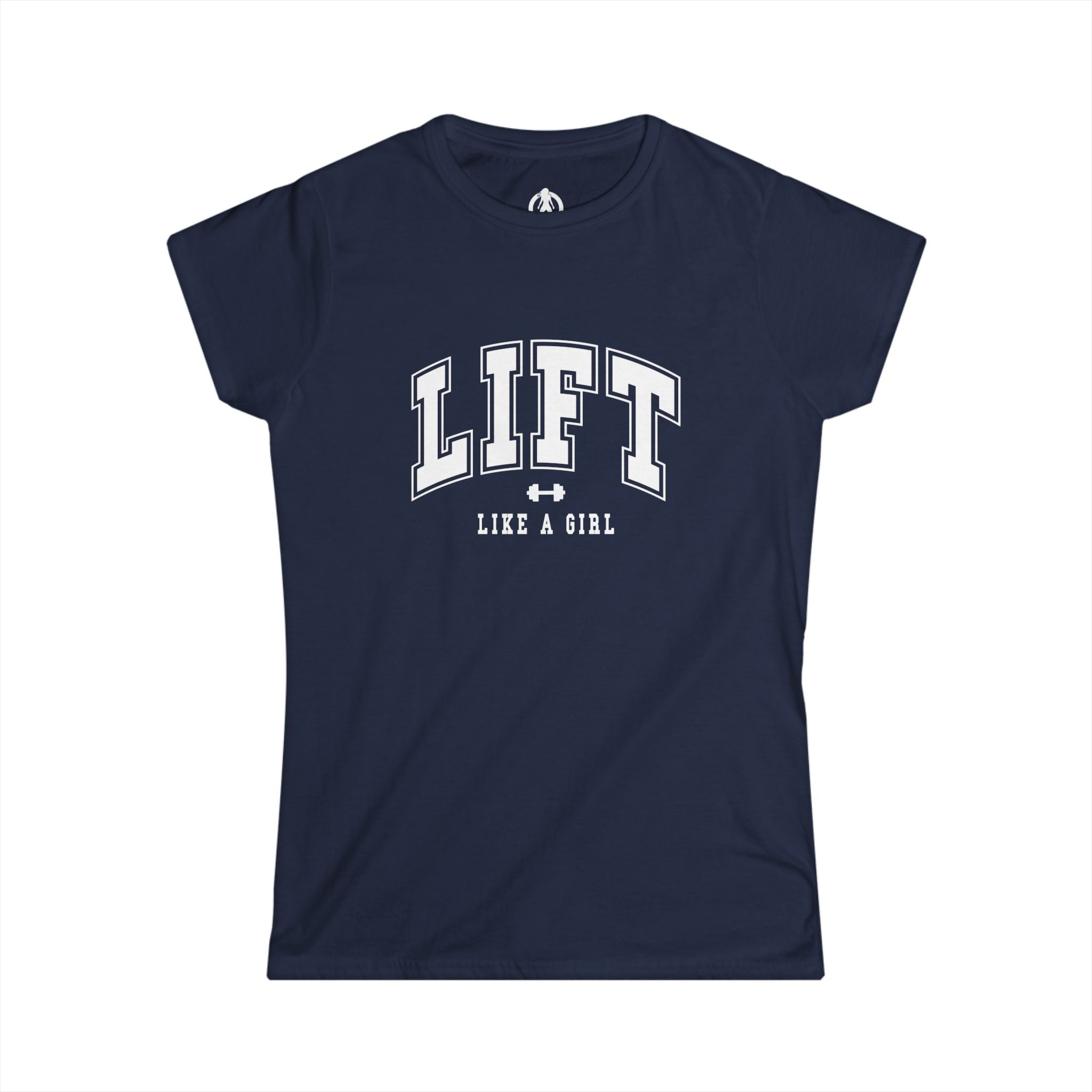 Lift Like A Girl - Women's Softstyle Tee - White Logo Main Front & Back