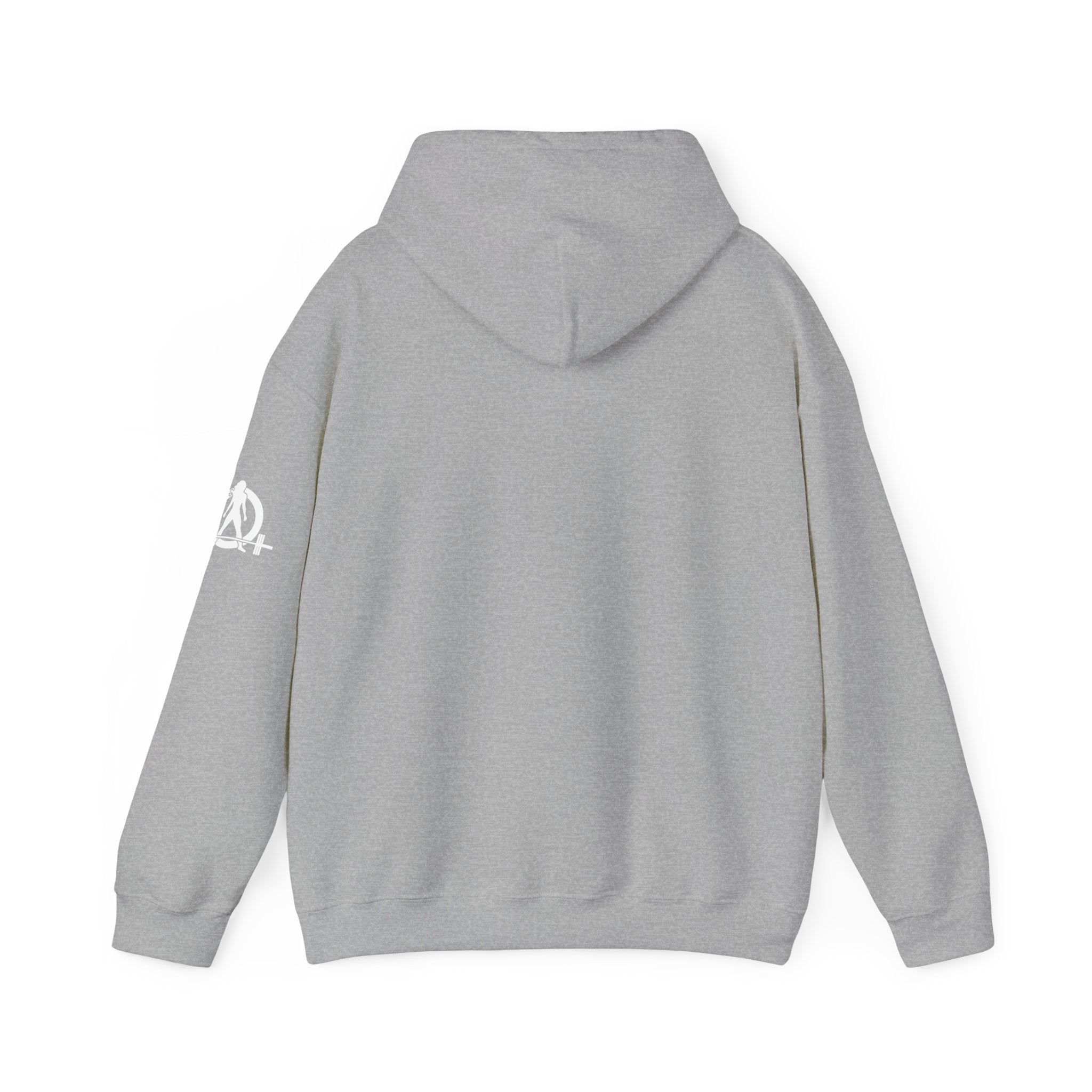 45 + 45 = 135  - Unisex Heavy Blend Hooded Sweatshirt  - White Print on Front & Arm