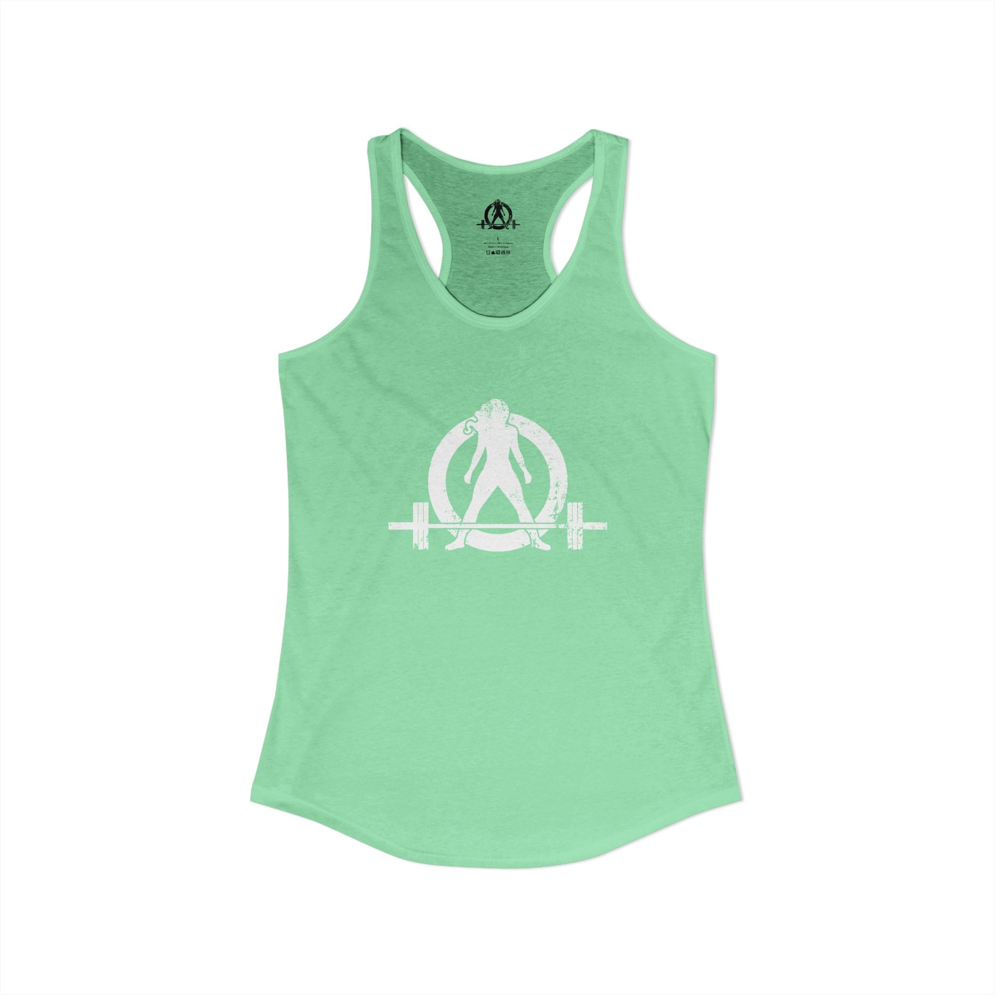 WWLW Distressed White Logo - Racer Back Tank Top - Women's Ideal Racerback Tank - Plain Back